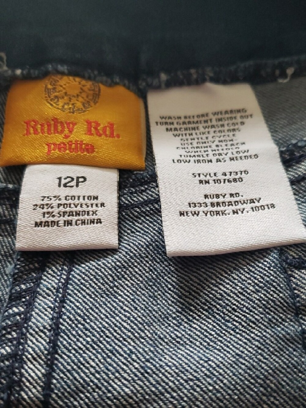 Ruby Rd. Navy Pull-On Cropped Jeans - Picture 3 of 4